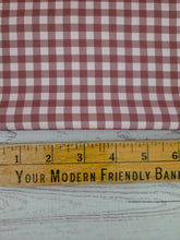 Exclusive Design- Autumn Red Gingham Pinstripe Poly {by the half yard}