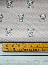 Exclusive Design- Blush Elephants Swiss Dot Knit {by the half yard}