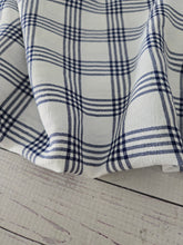 White & Navy Plaid Rayon Crepe {by the half yard}