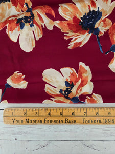 Burgundy Fall Floral {by the half yard}