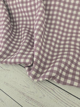 Exclusive Design- Plum Gingham Pinstripe Poly {by the half yard}