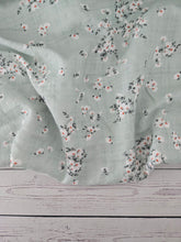 Light Green Floral Print Cotton Gauze {by the half yard}