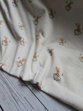Exclusive Design- Bunnies & Teacups Cotton Spandex Knit {by the half yard}