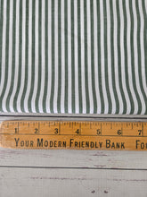 Dark Green & White Stripes Cotton Poplin {by the half yard}