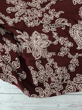 Burgundy Paisley Smooth Rayon Crepe {by the half yard}