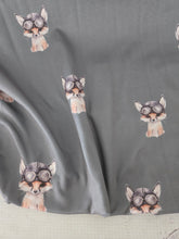 Exclusive Design- Cedar Fox Print Double Brushed Poly (DBP) Knit {by the half yard}