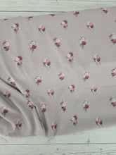 Exclusive Design- Light Taupe Small Floral Print Opaque Petite Swiss Dot 100% Polyester {by the half yard}