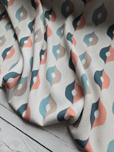 Coral & Dusty Blue Geometric Print {by the half yard}