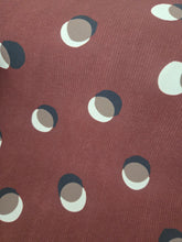 *MISPRINT* Burgundy Dot Print Pinstripe Poly {by the half yard}