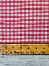 *REMNANT* 1.75 Yds- Exclusive Design- Red & White Gingham Print Double Brushed Poly (DBP) Knit