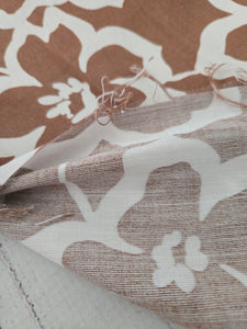 Brown & Ivory Floral Rayon Nylon {by the half yard}
