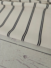 Ivory & Black Double Stripe Silky Polyester {by the half yard}