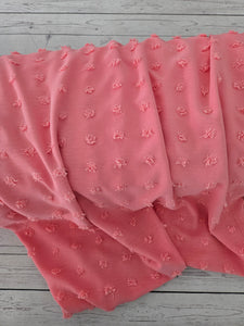 Coral Large Opaque Swiss Dot 100% Polyester {by the half yard}