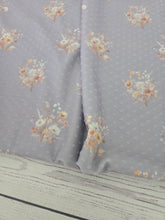 Exclusive Design- Dusty Blue Meadow Bouquet Print Swiss Dot Knit {by the half yard}