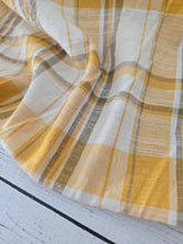 Mustard Plaid Linen/Cotton Blend {by the half yard}