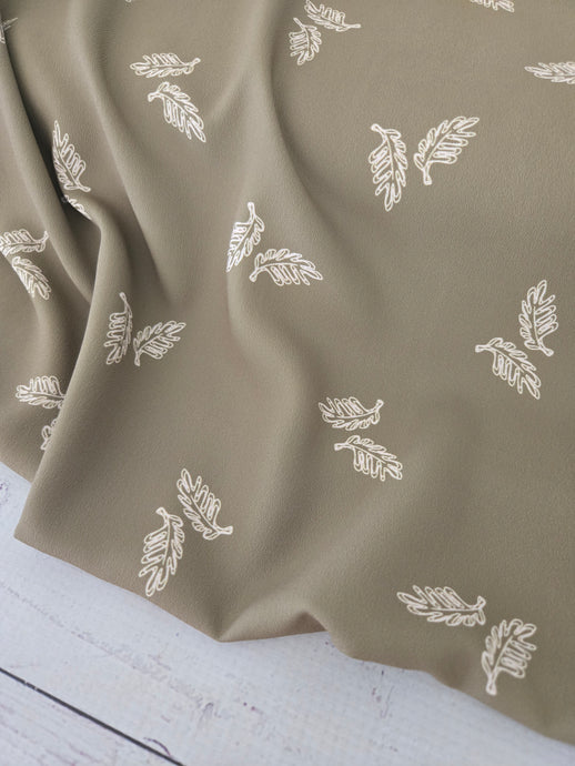 Exclusive Design- Sharp Olive Leaf Outline Print {by the half yard}