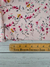 Pink Wildflower Floral Rayon Crepe {by the half yard}