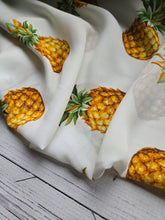 White Pineapple Print {by the half yard}