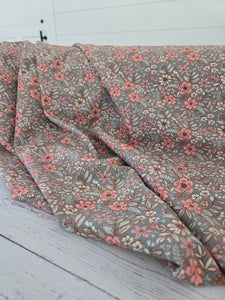 Dusty Olive & Pink Floral {by the half yard}