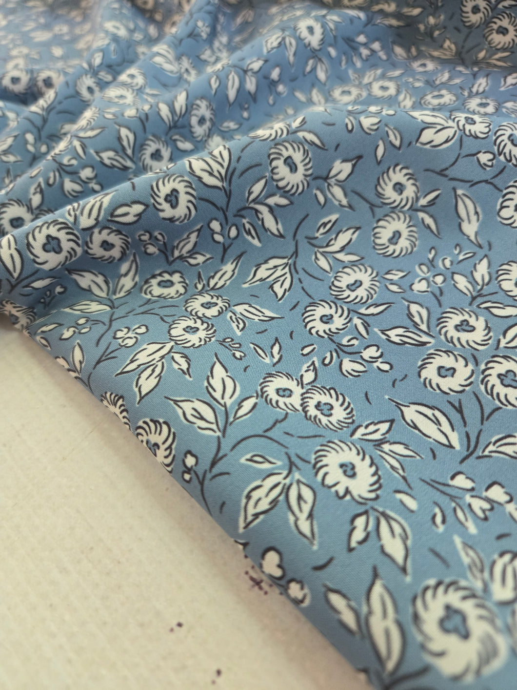 Exclusive Design- Dusty Blue Floral {by the half yard}