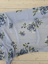 Large Blue Rose Floral Chiffon {by the half yard}