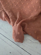Spice Waffle Swiss Dot Chiffon {by the half yard}