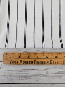 White & Black Irregular Stripes {by the half yard}