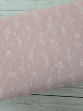 *REMNANT* 1.75 Yds- Dusty Light Pink Outline Floral Opaque Swiss Dot 100% Polyester