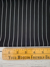 Black & White Pinstripes Silky Polyester {by the half yard}