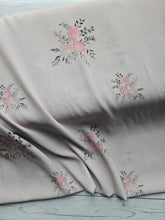 Exclusive Design- Light Beige Watercolor Floral Crinkle Georgette {by the half yard}