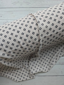 Cream & Black Diamond Dots {by the half yard}