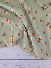 Desert Sage & Rust Floral Opaque Air Flow 100% Polyester {by the half yard}