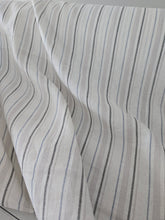 White, Gray & Blue Stripes Linen Cotton Blend {by the half yard}