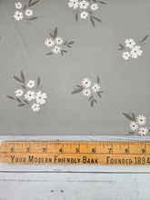 Light Moss Green Floral Pinstripe Poly {by the half yard}