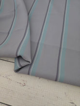 Gray, Aqua, and Charcoal Stripe Print {by the half yard}