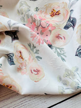 Exclusive Design- Peachy Floral Opaque Diamond Dot 100% Polyester {by the half yard}