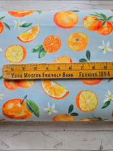 Exclusive Design- Blue Watercolor Oranges Swim Knit {by the half yard}