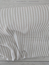 Tan & White Stripe Double Gauze Cotton {by the half yard}
