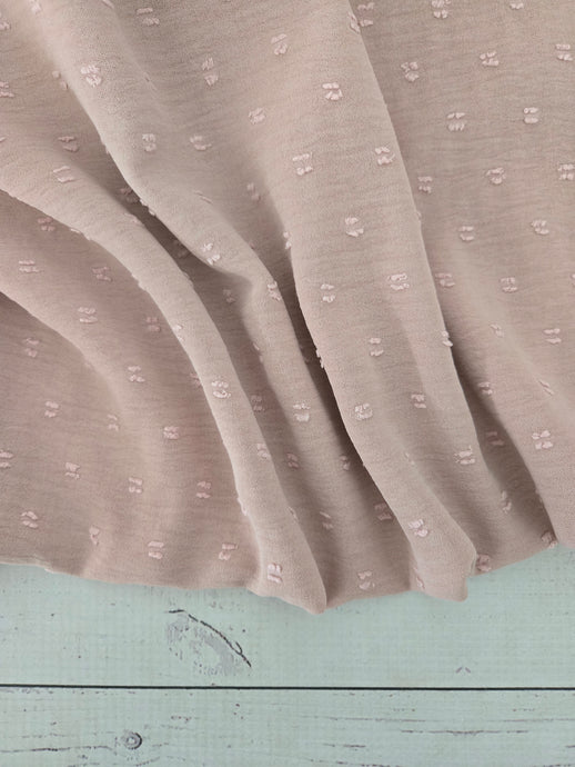 Dusty Light Pink Opaque Swiss Dot 100% Polyester {by the half yard}