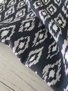 Charcoal & Taupe IKAT Diamonds {by the half yard}