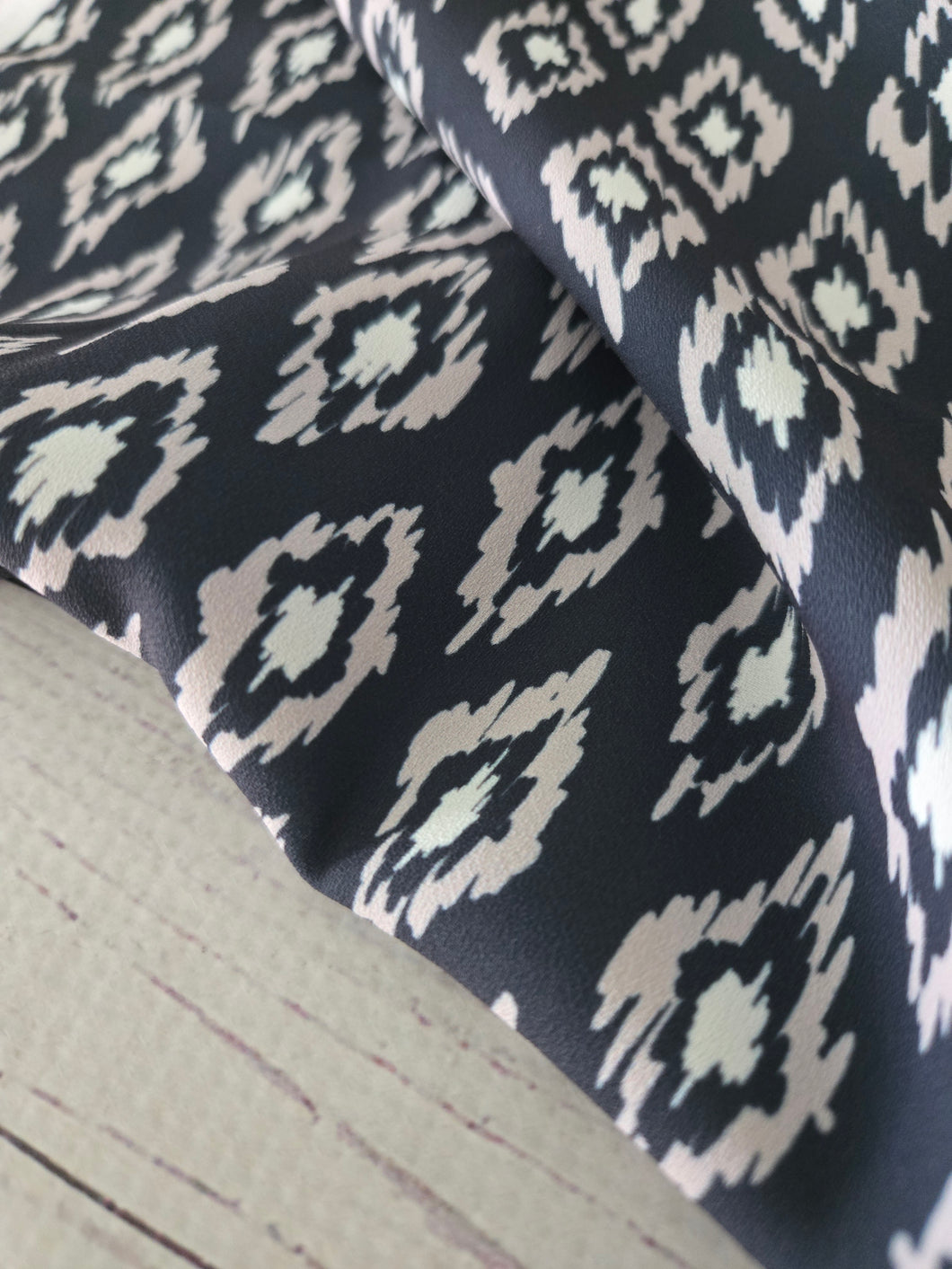 Charcoal & Taupe IKAT Diamonds {by the half yard}