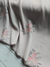 Exclusive Design- Light Beige Watercolor Floral Crinkle Georgette {by the half yard}