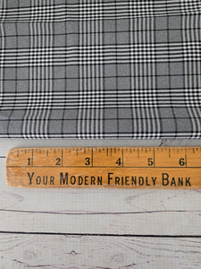 Black & White Plaid Textured Polyester {by the half yard}