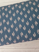 Exclusive Design- Dark Teal Symmetrical Leaf Print {by the half yard}