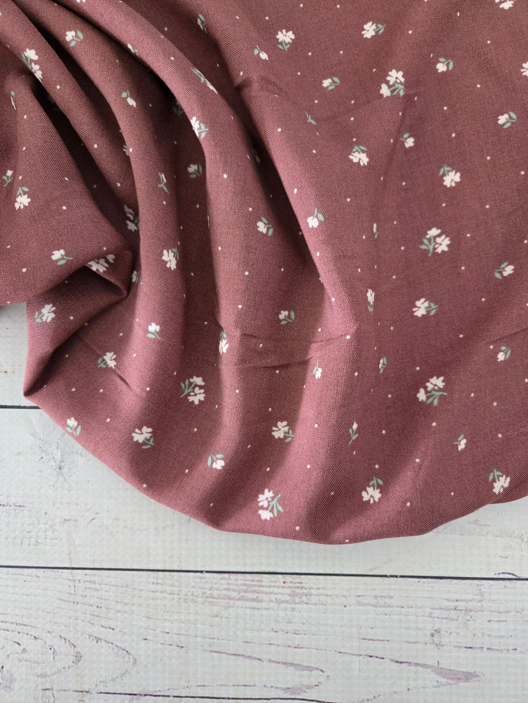 Wine Petite Floral & Dots Rayon Challis {by the half yard}