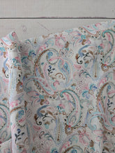 Summer Watercolor Paisley Print Opaque Swiss Dot 100% Polyester {by the half yard}