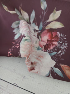Exclusive Design- Burgundy Large Floral {by the half yard}