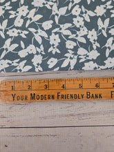 Green & White Floral Opaque Petite Swiss Dot 100% Polyester {by the half yard}