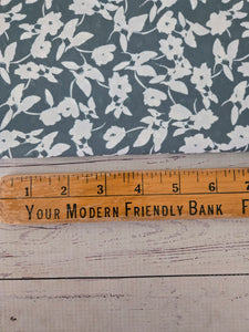 Green & White Floral Opaque Petite Swiss Dot 100% Polyester {by the half yard}