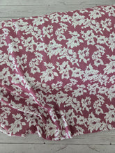 Dark Rose Pink & White Floral Opaque Petite Swiss Dot 100% Polyester {by the half yard}